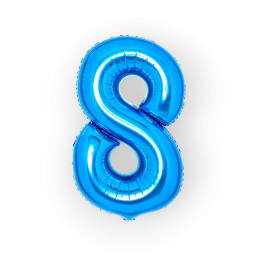 Picture of FOIL BALLOON NUMBER 8 BLUE 34 INCH